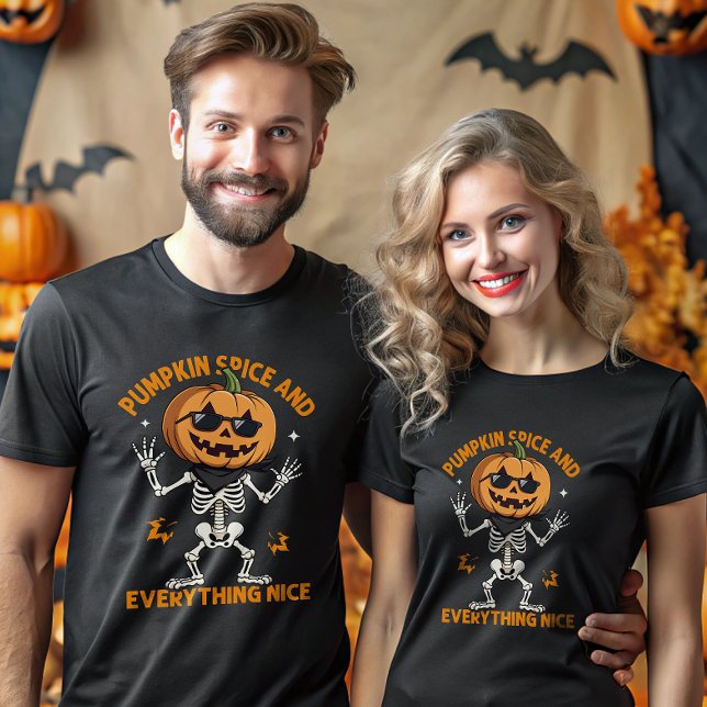 Camiseta Pumpkin Spice E Tudo O Que É Bonito Cabeça De Pump (Criador carregado)