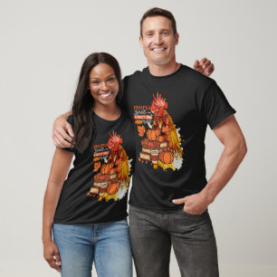 Camiseta Pumpkin Spice e tudo o que é legal Fall Chicken Vi