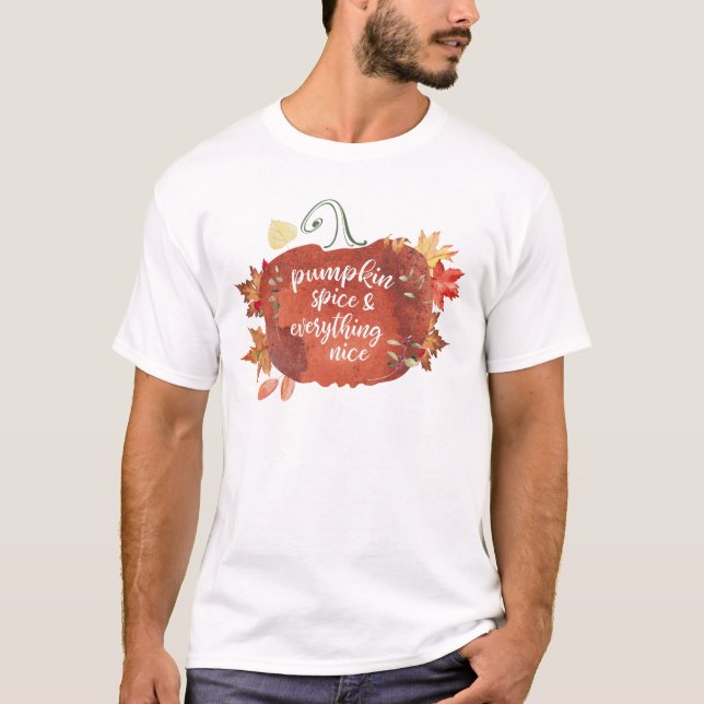 Camiseta Pumpkin Spice e tudo que é bom dia de graças (Frente)