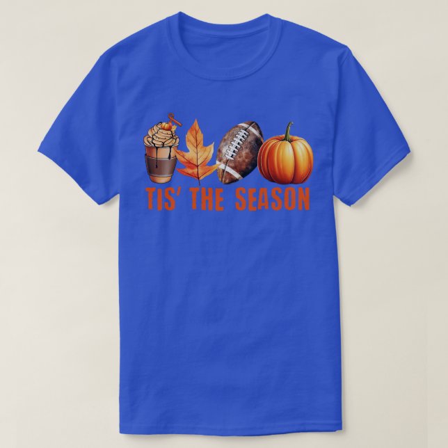 Camiseta Pumpkin Spice Football Tis The Season Fall Thankg (Frente do Design)