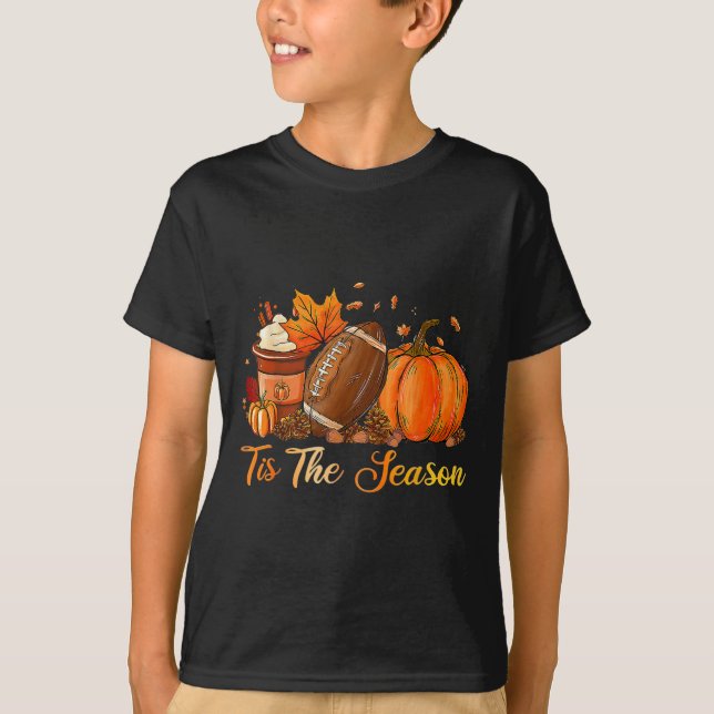 Camiseta Pumpkin Spice Footll Tis The Season Fall Thanksgiv (Frente)