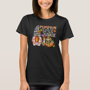 Camiseta Pumpkin Spice Junkie Autumn Gnomo Fall Thankgie