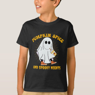 Camiseta Pumpkin Spice Latte Fall Vibe Halloween Spooky Gho