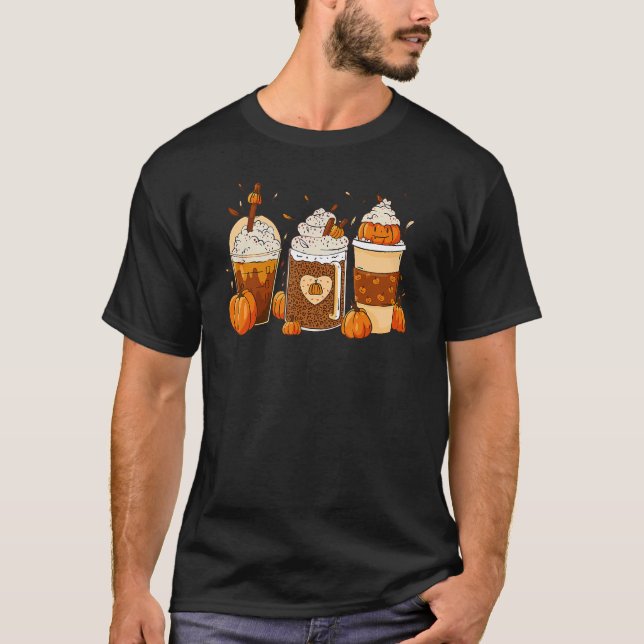 Camiseta Pumpkin Spice Latte Queda Café Ação De Graças Para (Frente)