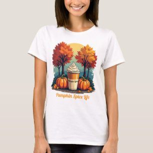 Camiseta Pumpkin Spice Life Fall Vibes Tee Graphic