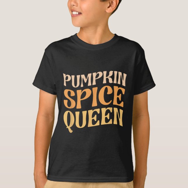 Camiseta Pumpkin Spice Queen PSL Café Lover Retro Fall Au (Frente)