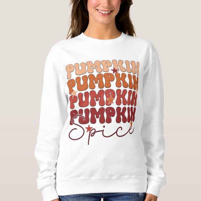 Camiseta Pumpkin Spice Retro Queda outono (Frente)