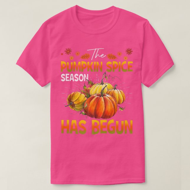 Camiseta Pumpkin Spice Season Começou - Queda de outono (Frente do Design)