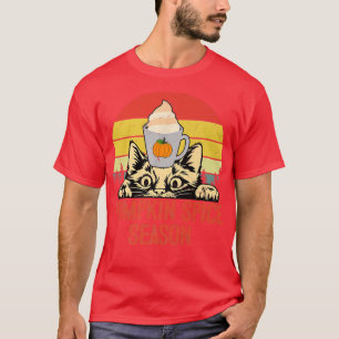 Camiseta Pumpkin Spice Season Cute Autumn Fall Cat Mom Cat