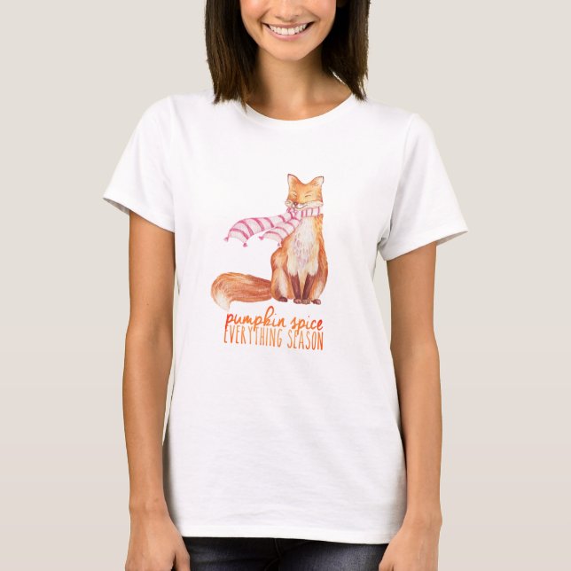 Camiseta Pumpkin Spice Season Sitting Fox (Frente)