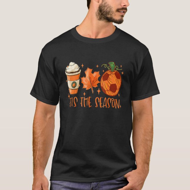 Camiseta Pumpkin Spice Soccer Ball Tis The Season Fall Thal (Frente)