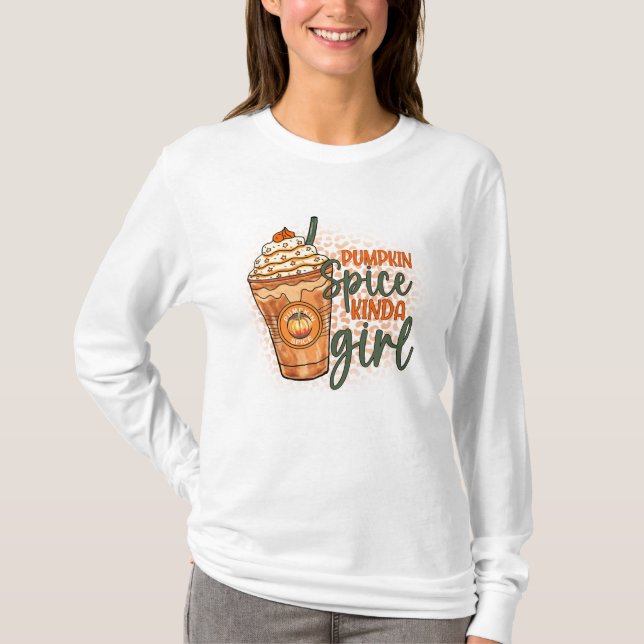 Camiseta Pumpkin Spice Tipo Girl (Frente)