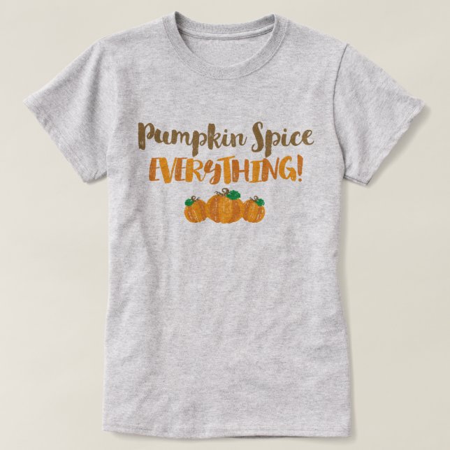 Camiseta Pumpkin Spice TUDO (Frente do Design)