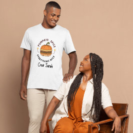 Camiseta Pumpkin Spice Tudo Bastante Nome Cai Na Praça da T