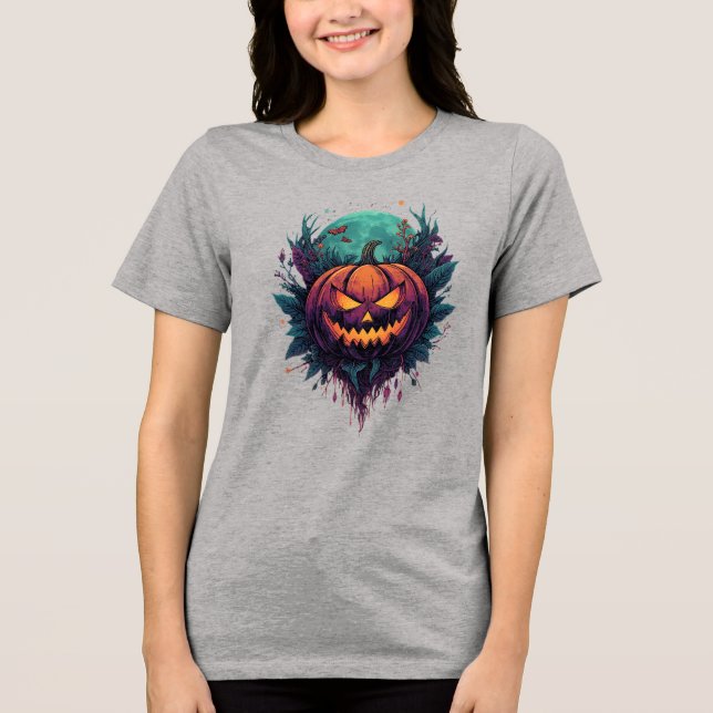 Camiseta Pumpkin Spooky Sob Lua Cheia (Frente)