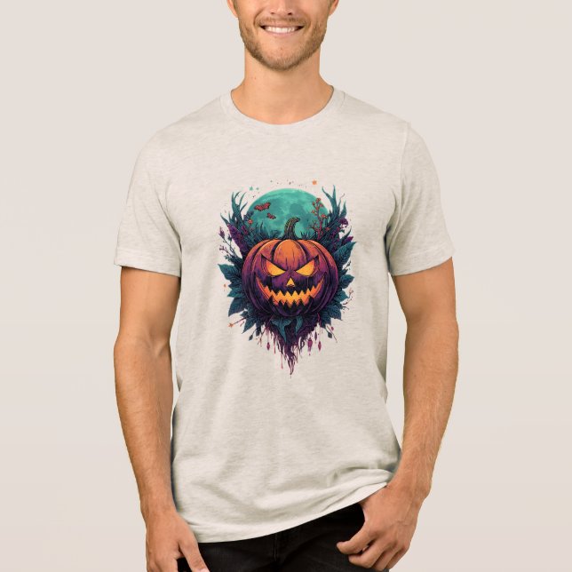 Camiseta Pumpkin Spooky Sob Lua Cheia (Frente)