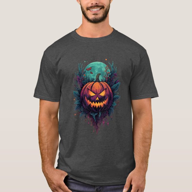 Camiseta Pumpkin Spooky Sob Lua Cheia (Frente)