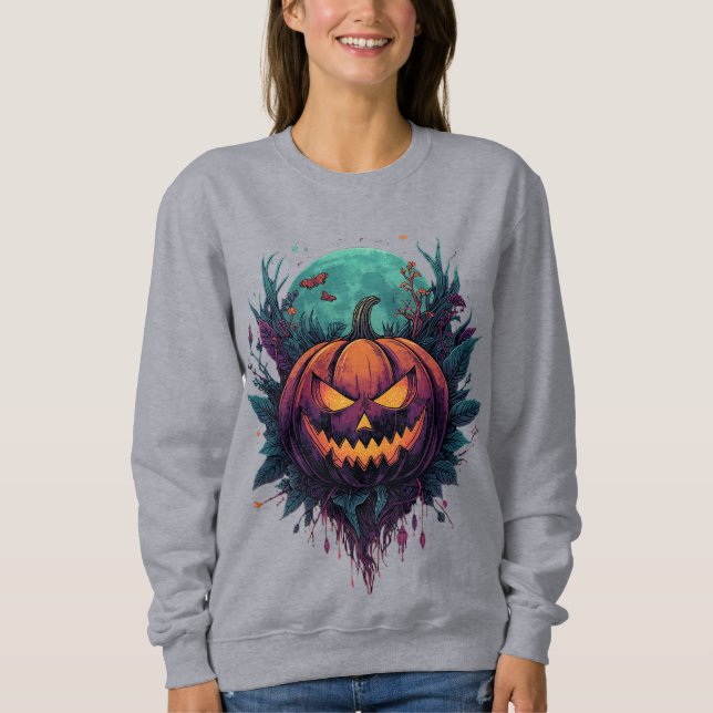 Camiseta Pumpkin Spooky Sob Lua Cheia (Frente)