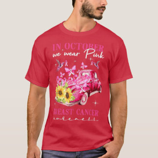 Camiseta Pumpkin Truck Butflies Sunflower outubro Nós