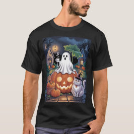 Camiseta Pumpkins For Sale & Caffeine Ghost With Cat