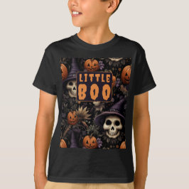 Camiseta Pumpkins Skulls Flói Pequena Família Boo Correspon