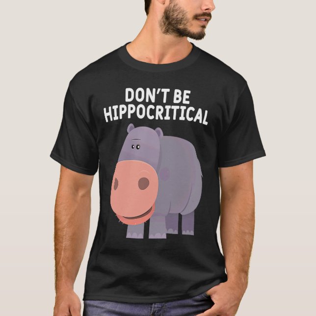 Camiseta Pun. Animal Hippos Gráfico Não Hipporítico (Frente)