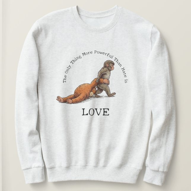 Camiseta Punch Monkey Thing More Powerful Than Hate is Love (Frente do Design)
