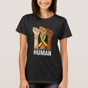 Camiseta Punho Cerrado Nós Somos Todos Humanos Orgulho Afri