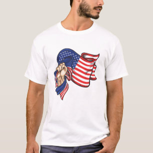 Camiseta Punho com pavilhão nacional de Camisa-T dos EUA
