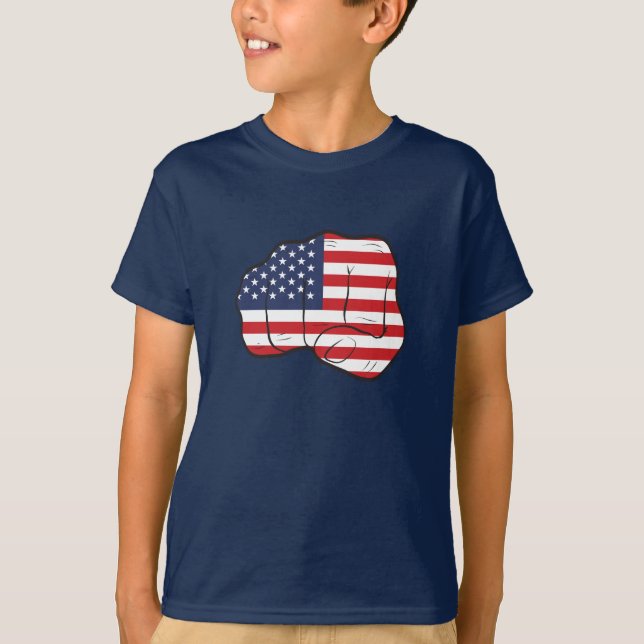 Camiseta Punho de Bandeira Americano (Frente)