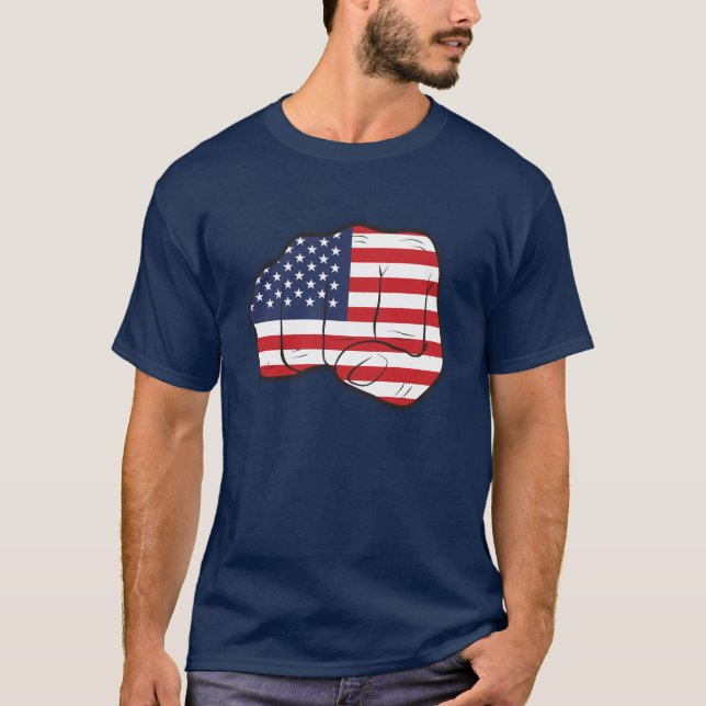 Camiseta Punho de Bandeira Americano (Frente)