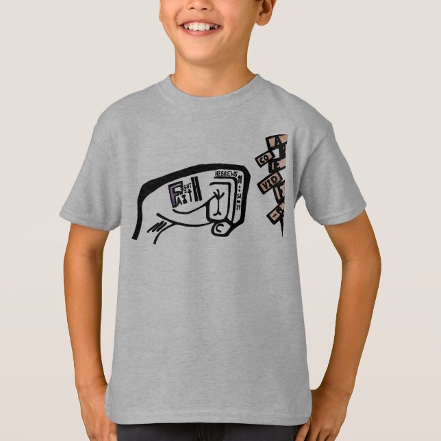 Camiseta Punho de Fé, Preto e Branco (Frente)