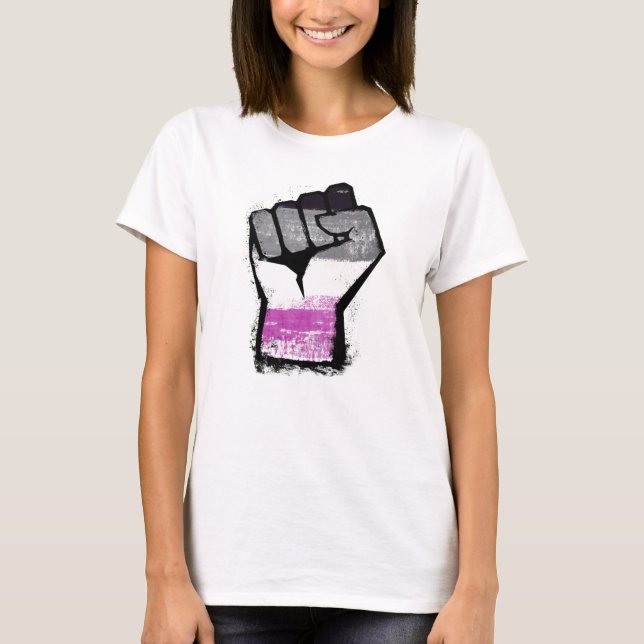 Camiseta Punho de Protesto Assexual (Frente)