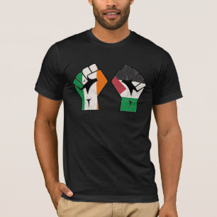 Camiseta Punho de solidariedade retro Irlanda Palestina rev