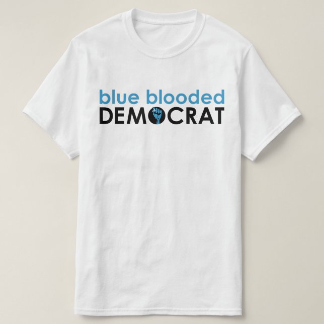 Camiseta punho democrata de sangue azul (Frente do Design)