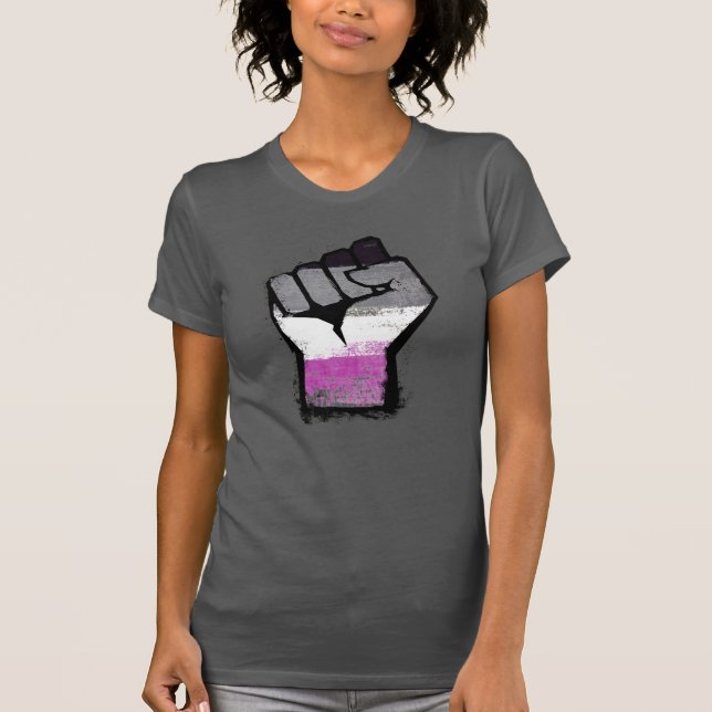 Camiseta Punho do Orgulho Assexual (Frente)