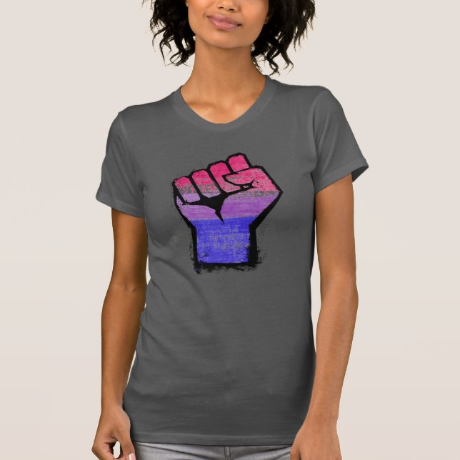 Camiseta Punho do Orgulho Bissexual (Frente)