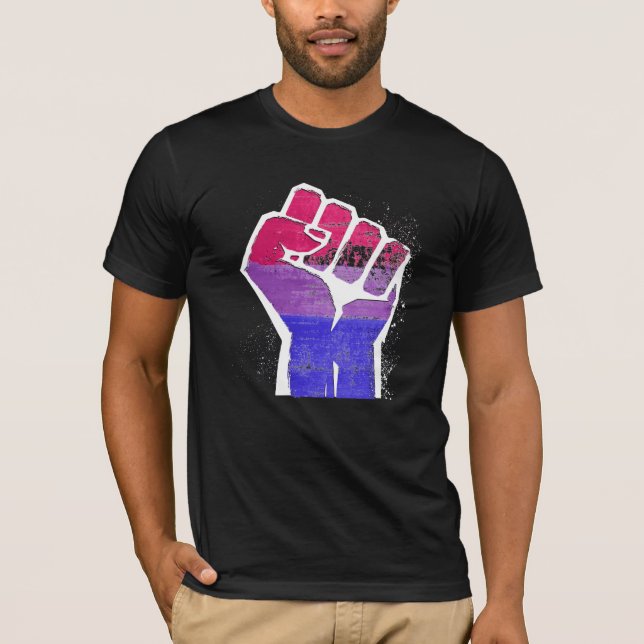 Camiseta Punho do Orgulho Bissexual (Frente)
