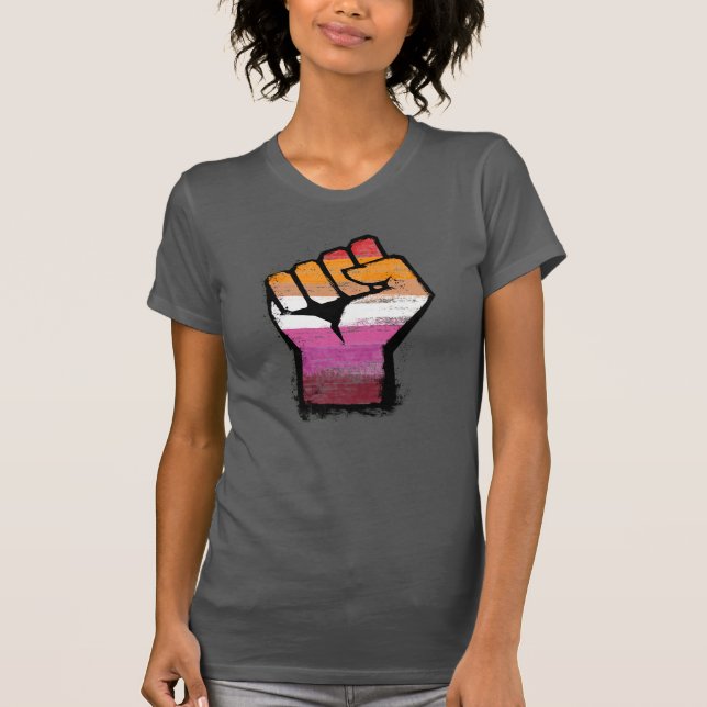 Camiseta Punho do Orgulho Lésbico (Frente)