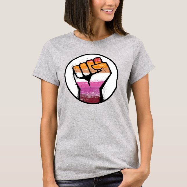 Camiseta Punho do Orgulho Lésbico (Frente)