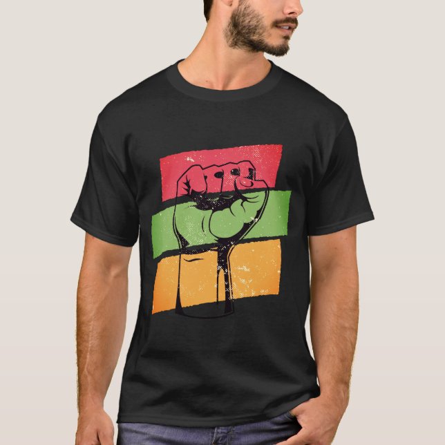 Camiseta Punho do Poder Negro do BLM (Frente)