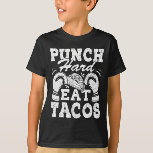 Camiseta Punho Duro Coma Tacos - Boxe Kickboxing Kickboxer