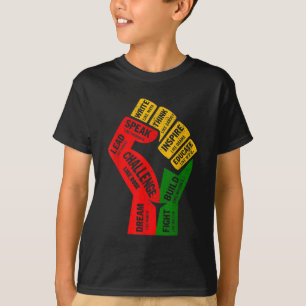 Camiseta Punho Líderes Pretos Inspiradores de Mão Pega Resi