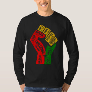 Camiseta Punho Líderes Pretos Inspiradores de Mão Pega Resi