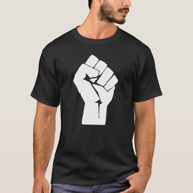 Camiseta Punho Negro Levantado - Protesto de Resistência (Frente)