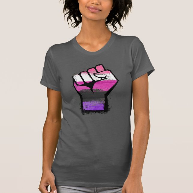 Camiseta Punho Orgulho Genderfluid (Frente)