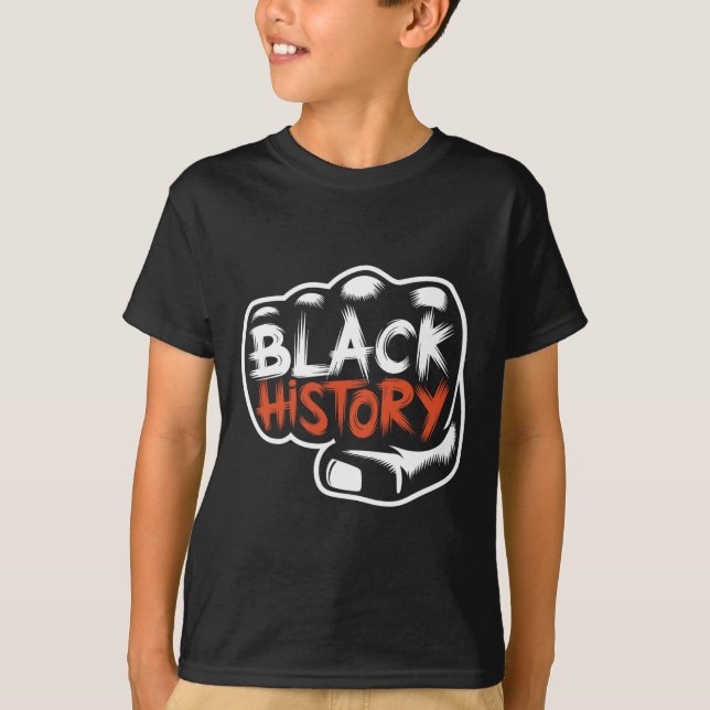 Camiseta Punho Poderoso Mão Inspirando Líderes Negros Hist  (Frente)