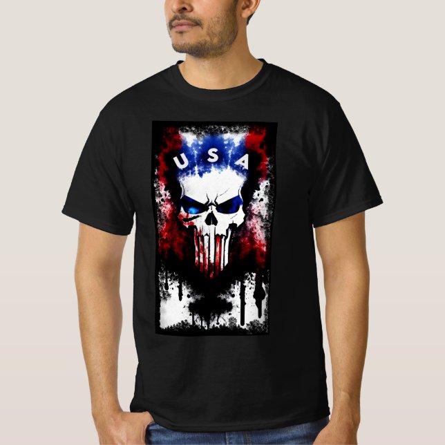 Camiseta Punisher Patriótico (EUA) (Frente)