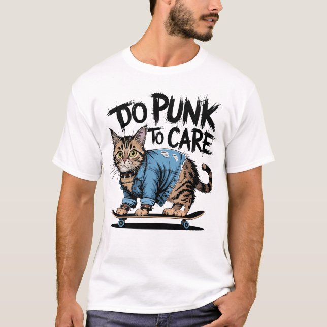 Camiseta Punk American Wirehair Cat no skate (Frente)