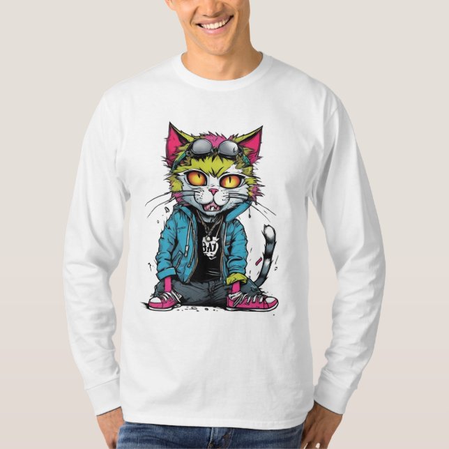 Camiseta Punk Bad Cat (Frente)